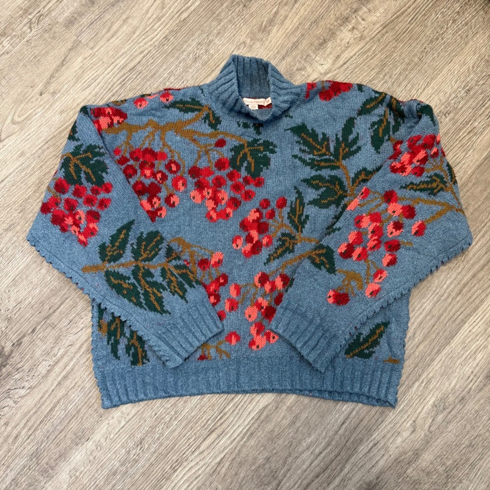 Cecilia Prado by Anthropologie Blossom Mock Neck Sweater Womens Medium Brazil - Picture 3 of 12